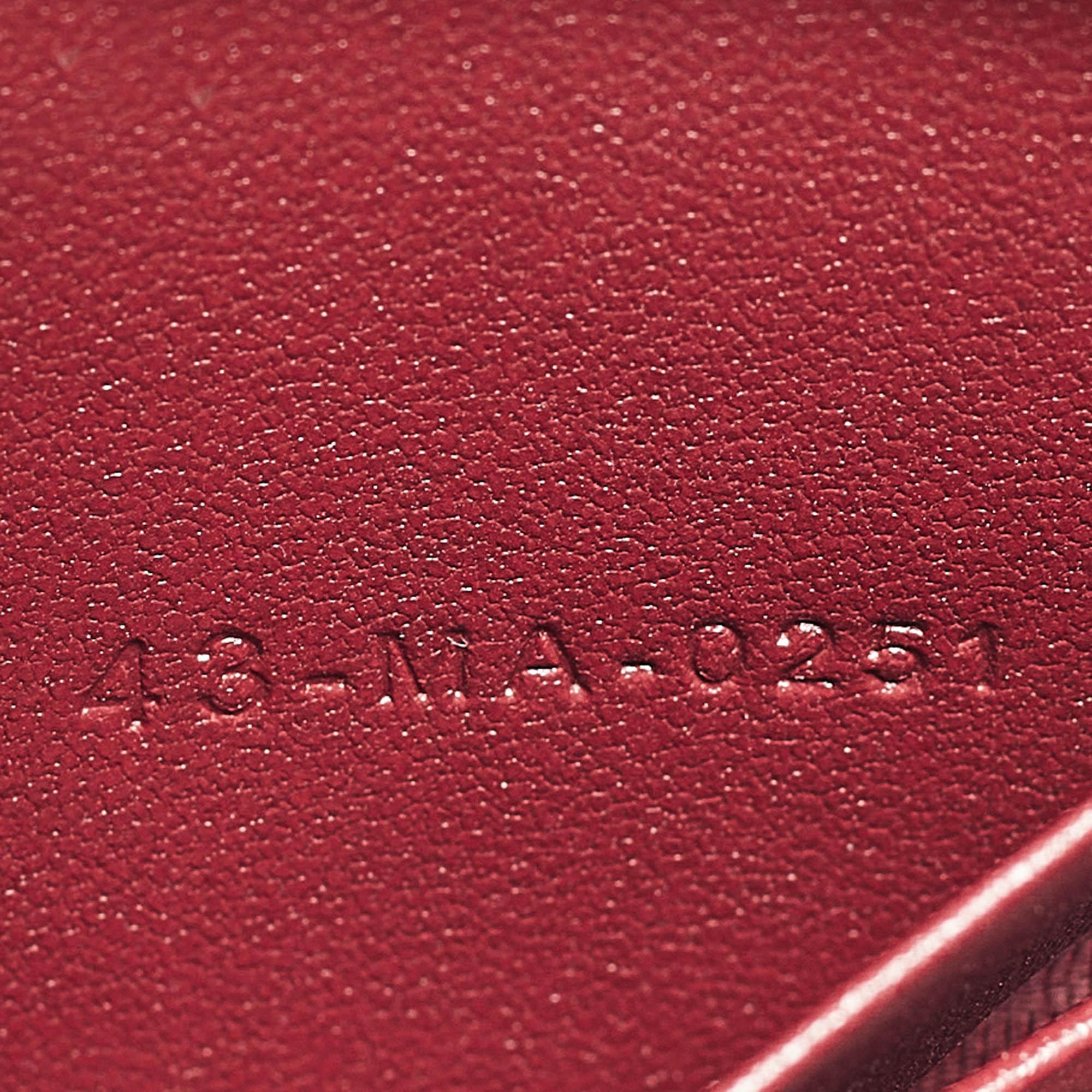 Dior Dark Red Cannage Leather Caro Double Pouch Bag 6