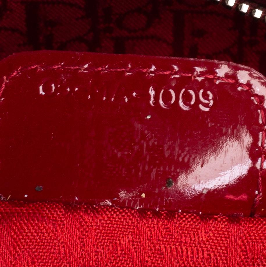Dior Dunkelrot Cannage Lackleder Große Lady Dior Tote 1