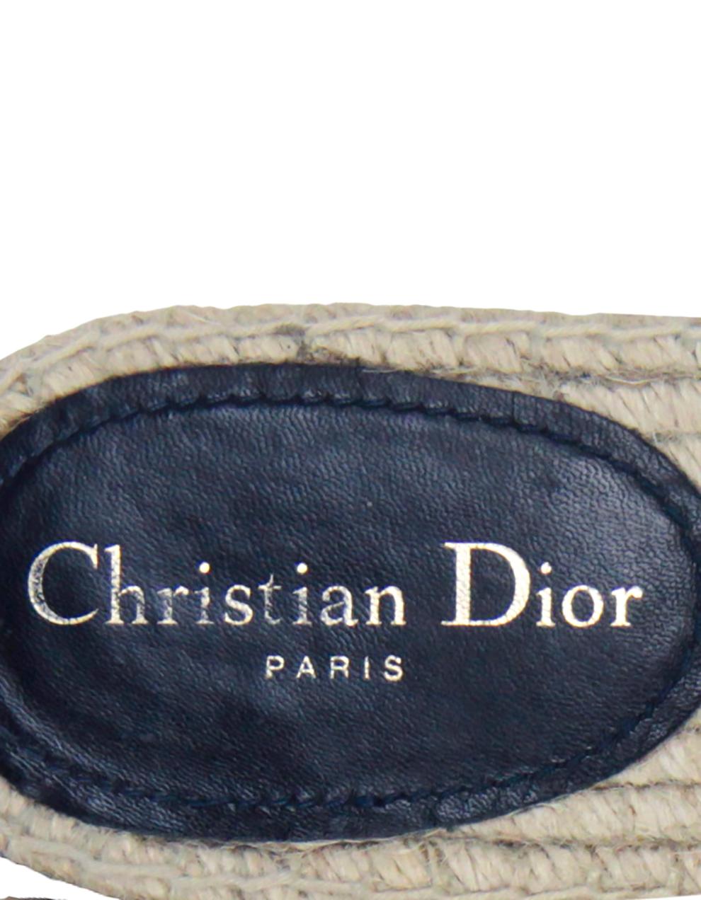 Dior Deep Blue Monogram Oblique Granville Espadrille Mule sz 39.5 2