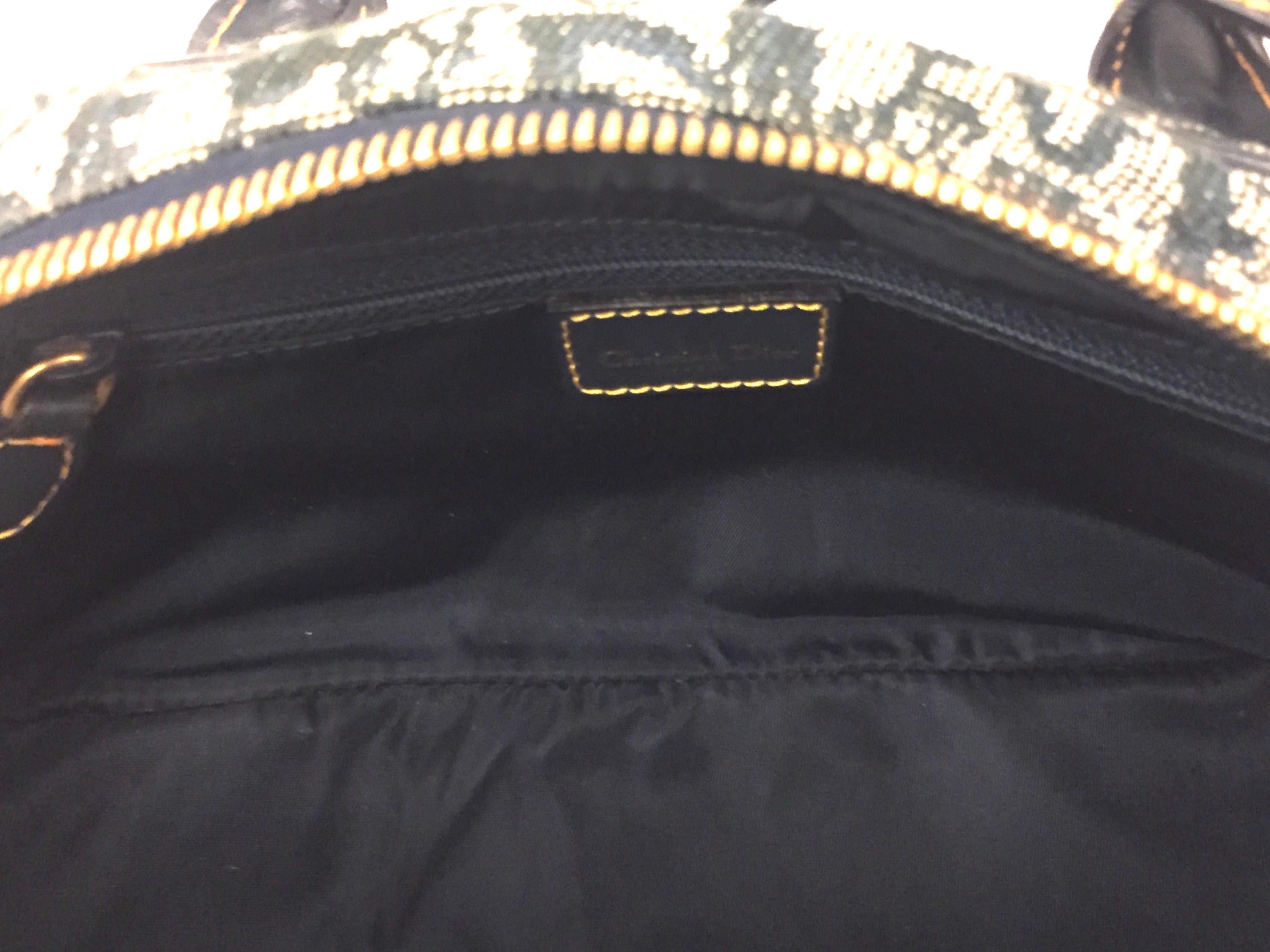 Dior denim monogram handbag In Excellent Condition In Sheung Wan, HK