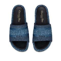Dior Denim Oblique Dway Sandalen Pantoletten IT39
