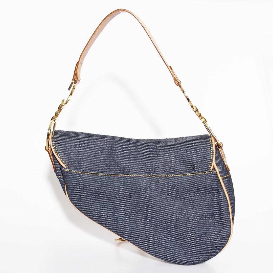 denim dior saddle bag