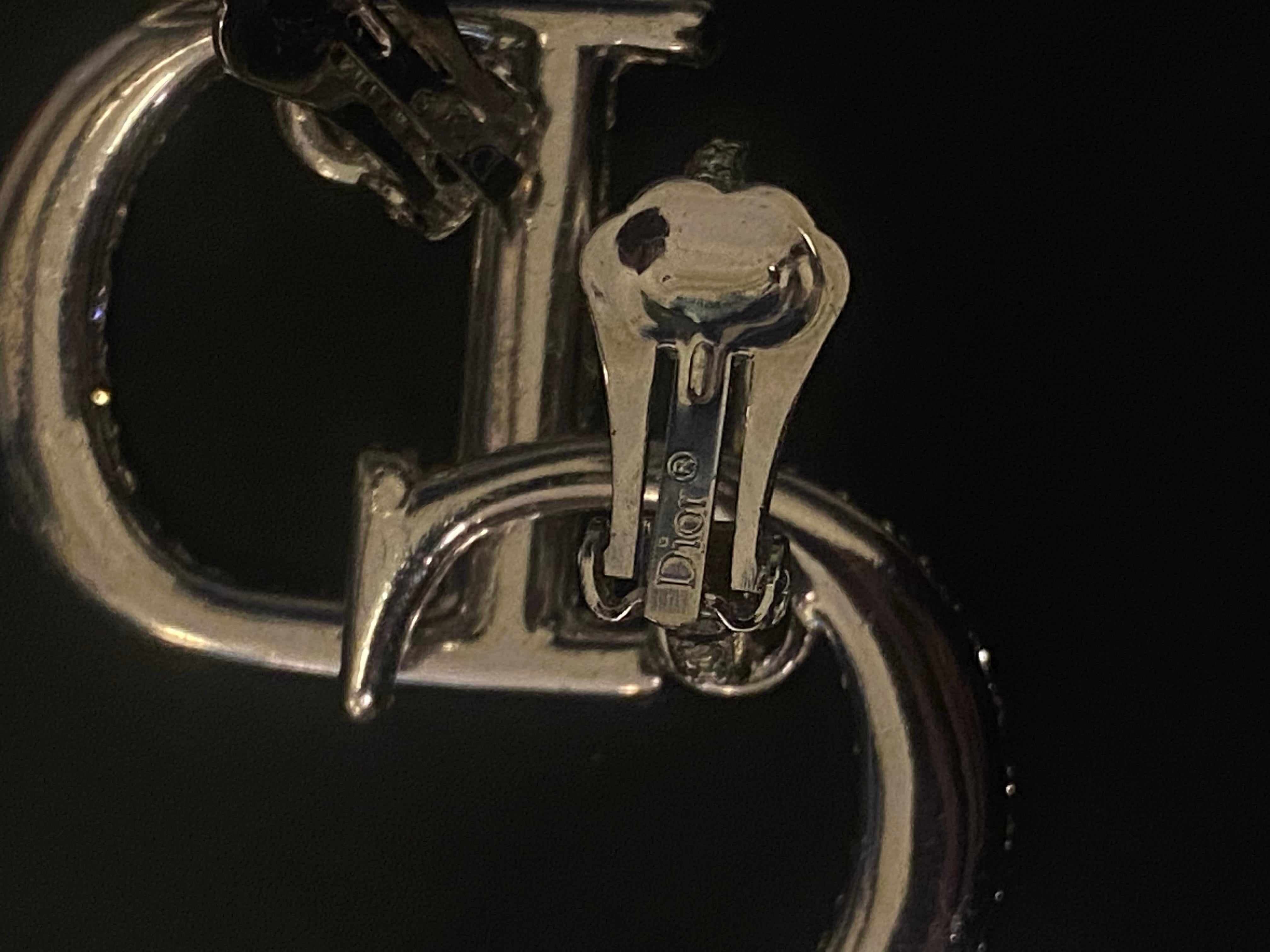 Dior Diamante clip on earrings In Good Condition For Sale In Glasgow, GB