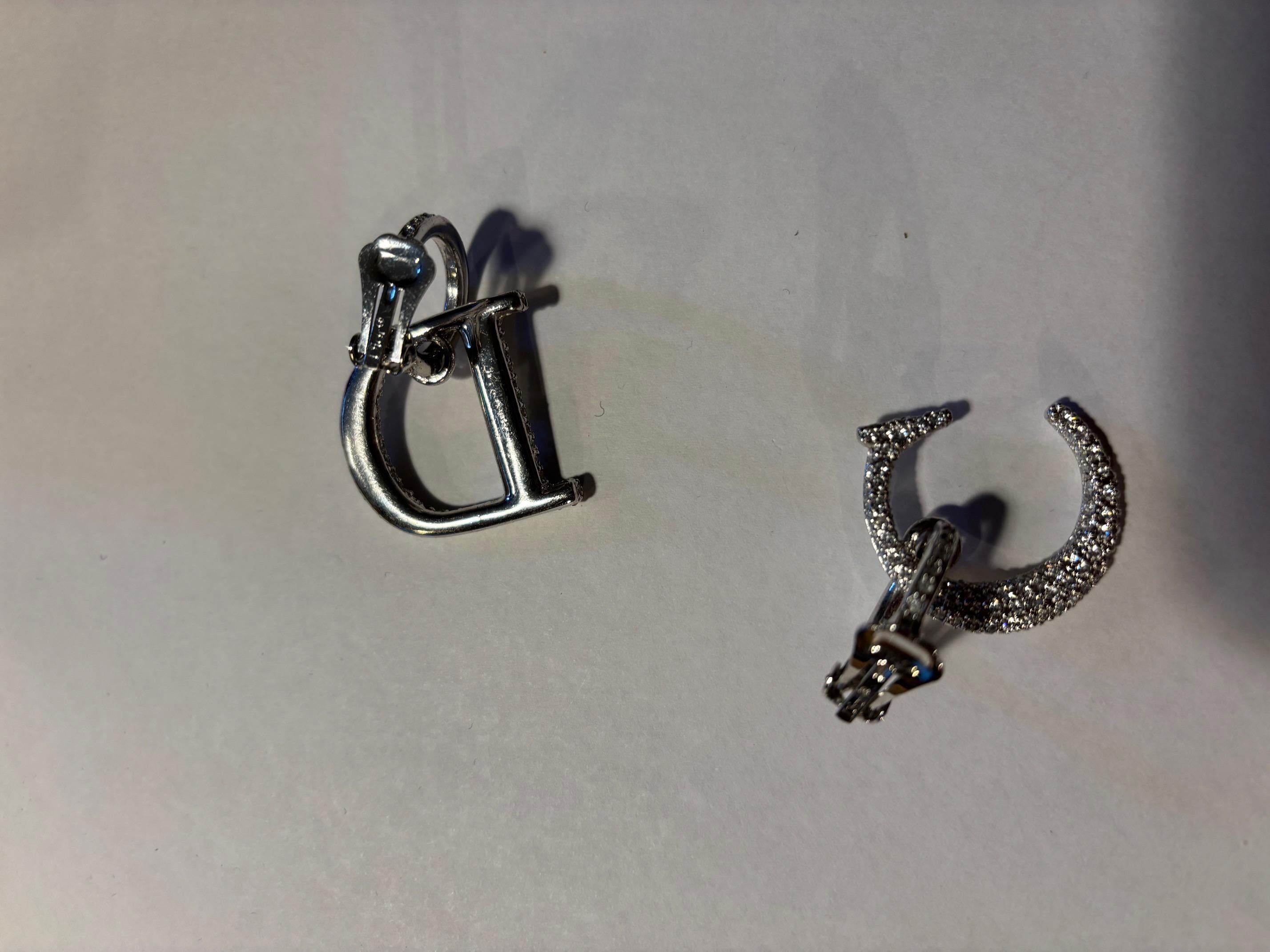 Dior Diamante clip on earrings For Sale 2