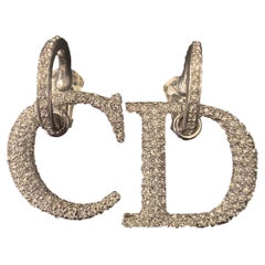 Dior Diamante clip on earrings