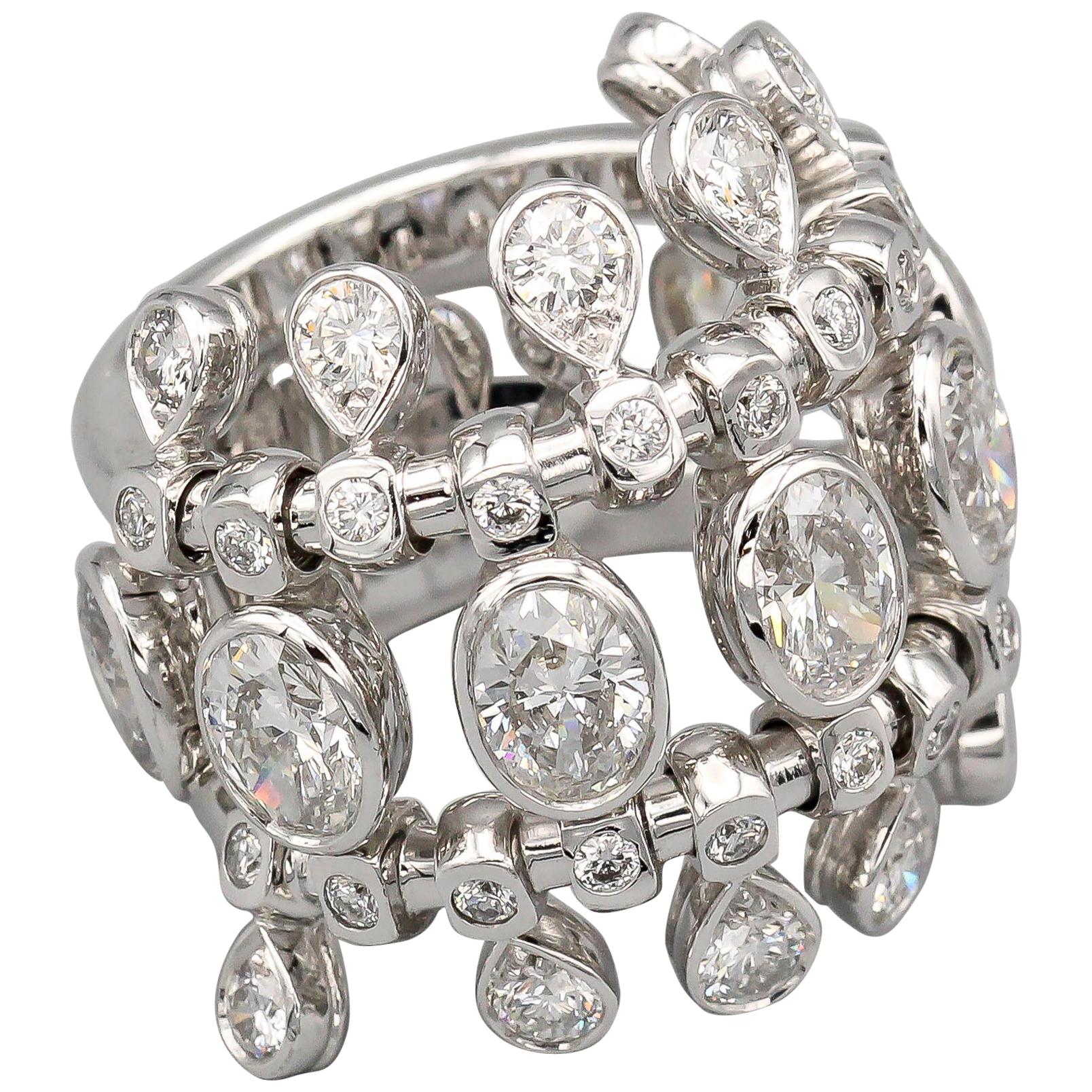 Vintage Christian Dior Crystal Shield Cocktail Ring 1974 For Sale at ...