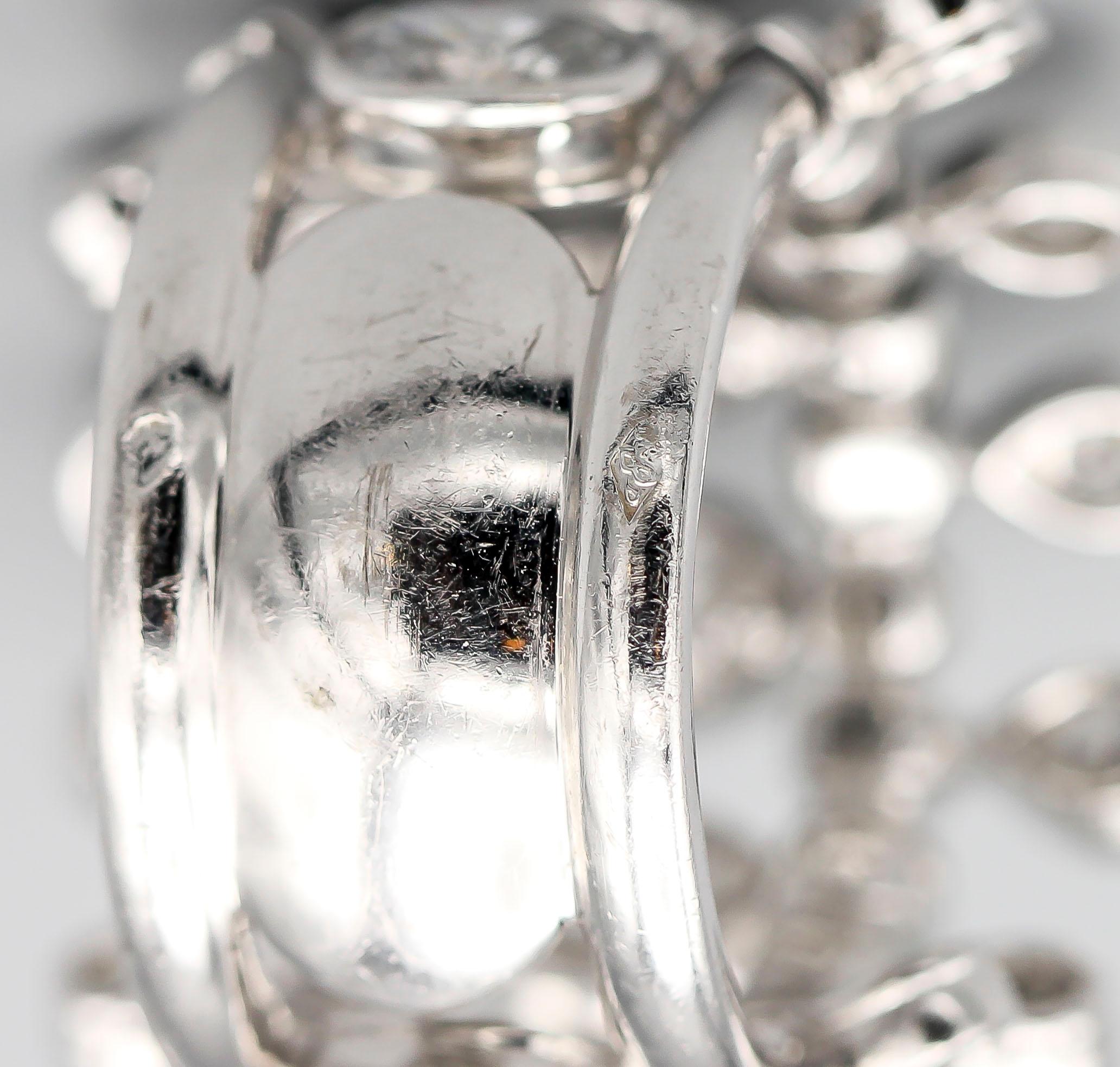 Women's Dior Diamond and 18 Karat White Gold Wide Fringe Ring