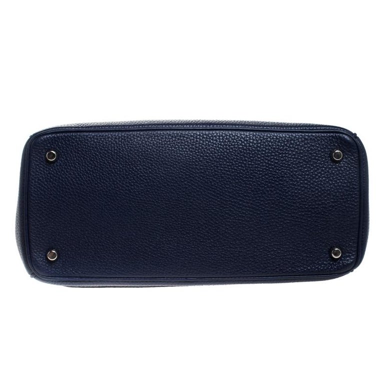Dior Blue Leather Large Be Dior Flap Top Handle Bag For Sale at 1stDibs