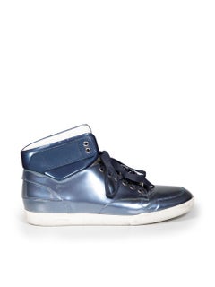 Dior Dior Homme Blue Patent Hi-Top Trainers Size IT 42