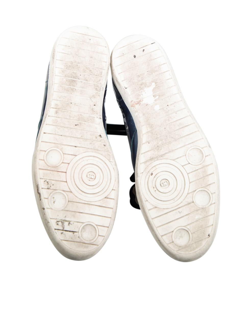 Dior Homme Blaue Lack-Hi-Top-Turnschuhe Größe IT 42 im Zustand „Gut“ im Angebot in London, GB