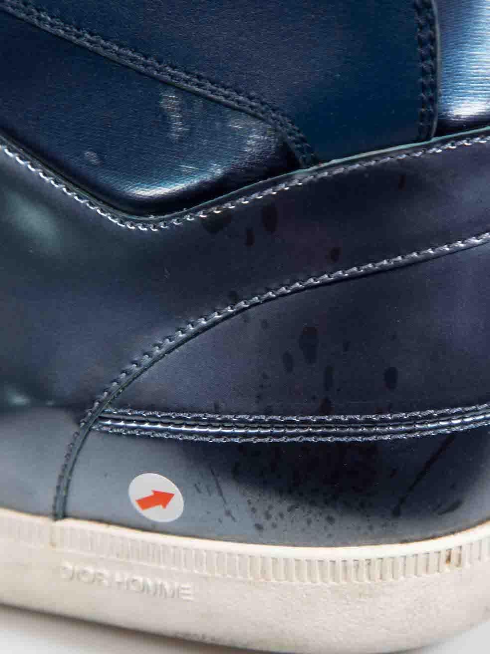 Dior Homme Blaue Lack-Hi-Top-Turnschuhe Größe IT 42 im Angebot 2
