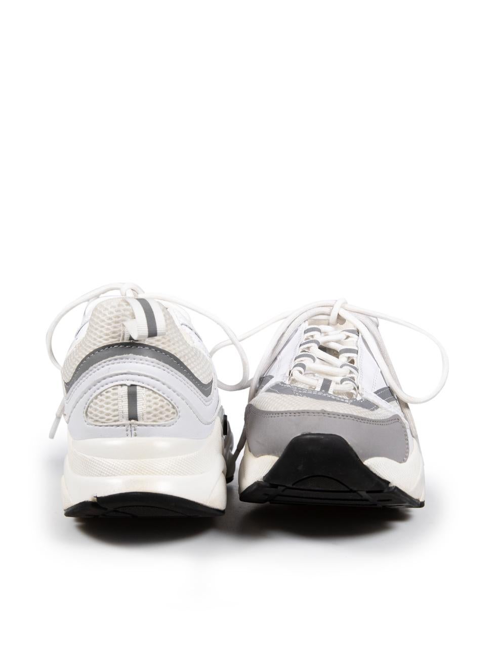Gray Dior Dior Homme White Leather & Mesh B22 Trainers Size IT 41