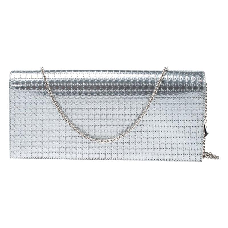 dior silver clutch