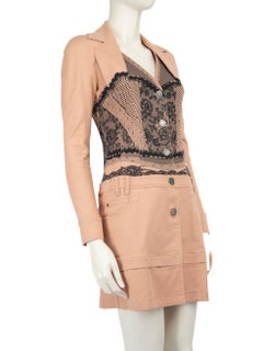 Dior Dior Spring 2006 Runway Blush Pink Denim Lace Coat Size M