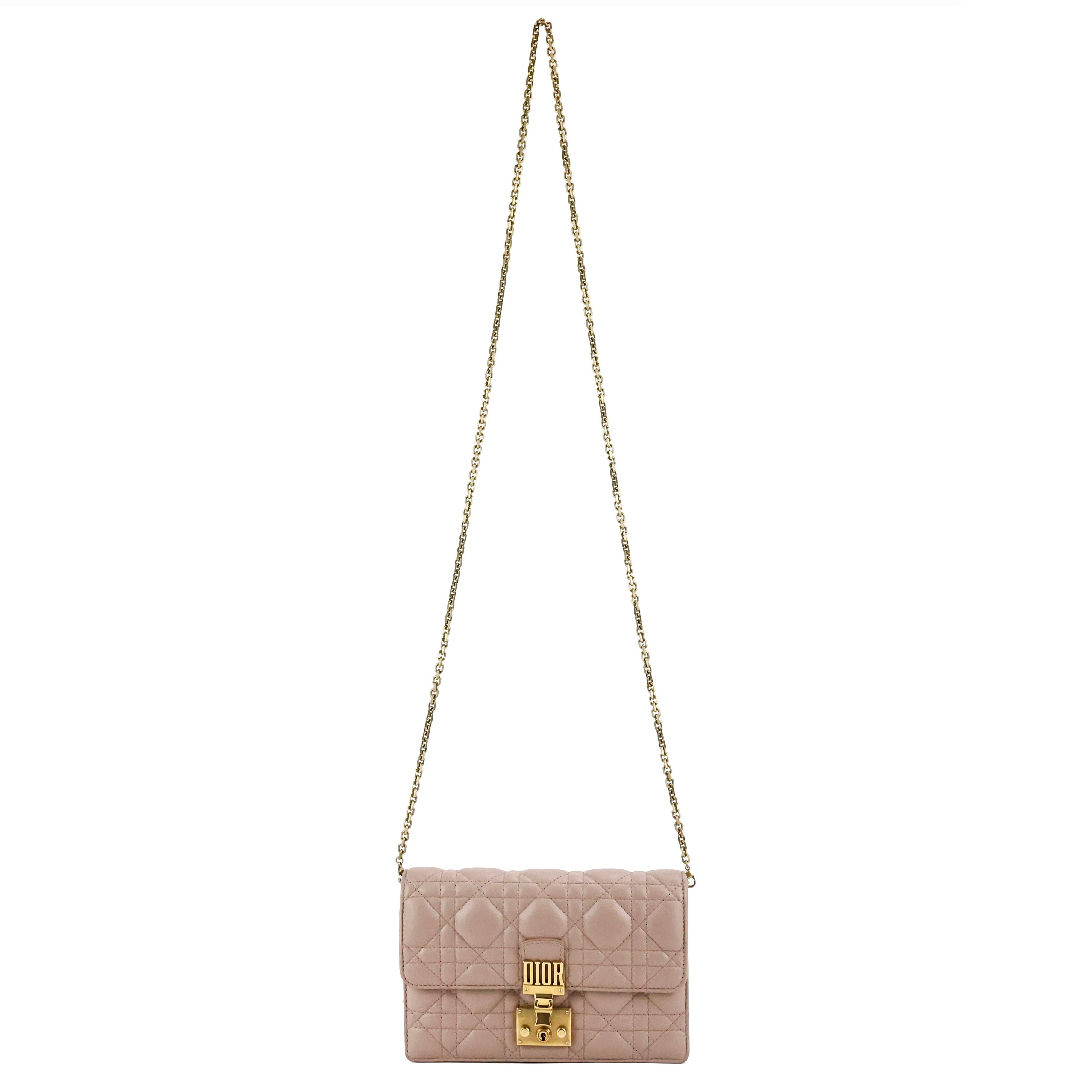 Beige Dior DiorAddict crossbody bag in leather For Sale