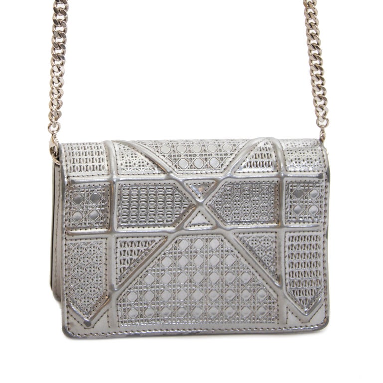 Dior Diorama Mini Silver Bag at 1stDibs dior silver bag, silver diorama