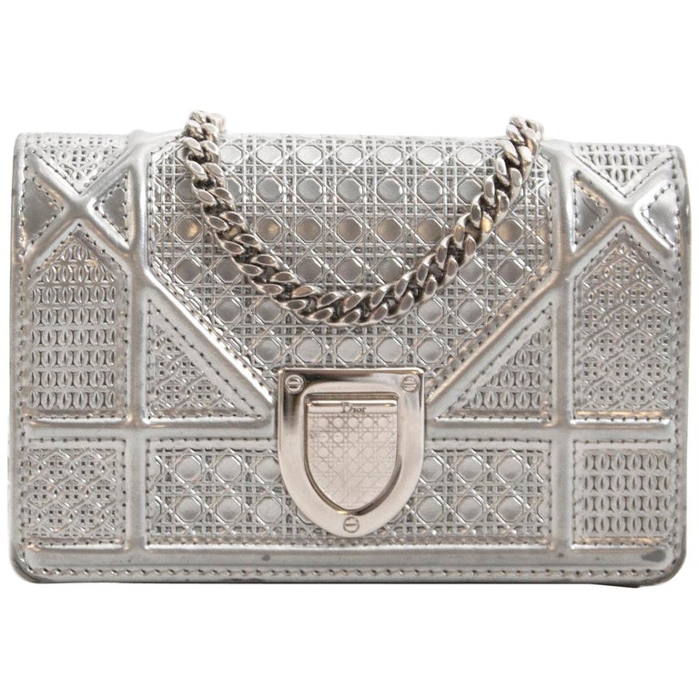 Dior Diorama Mini Silver Bag at 1stDibs dior silver bag, silver diorama