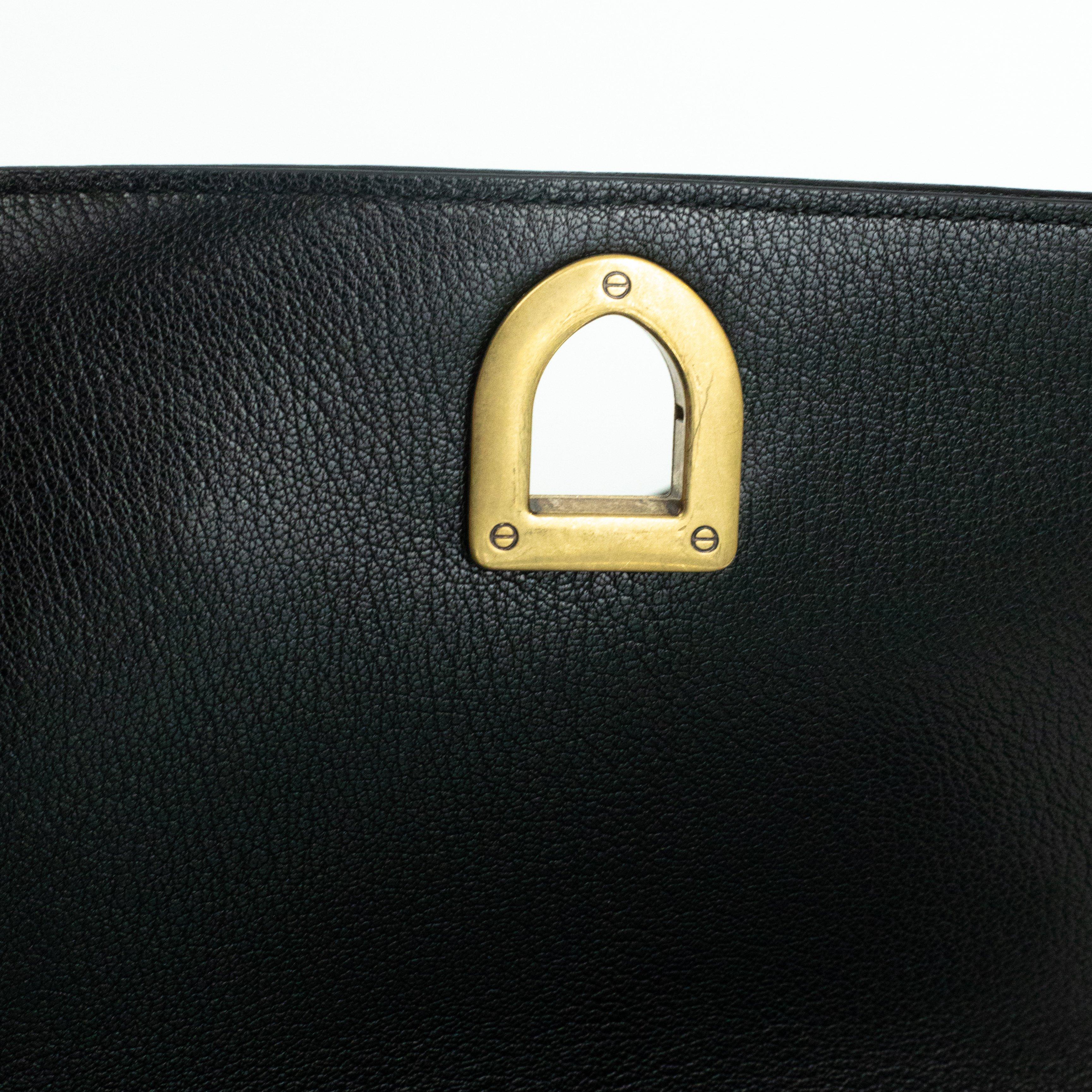 DIOR Diorama Shoulder bag in Black Leather For Sale 1