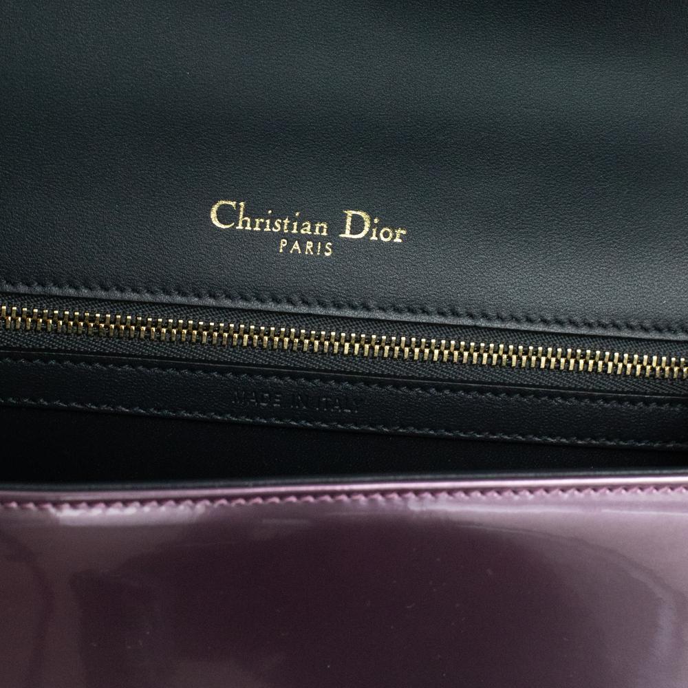 Gray DIOR Diorama Shoulder bag in Purple Leather