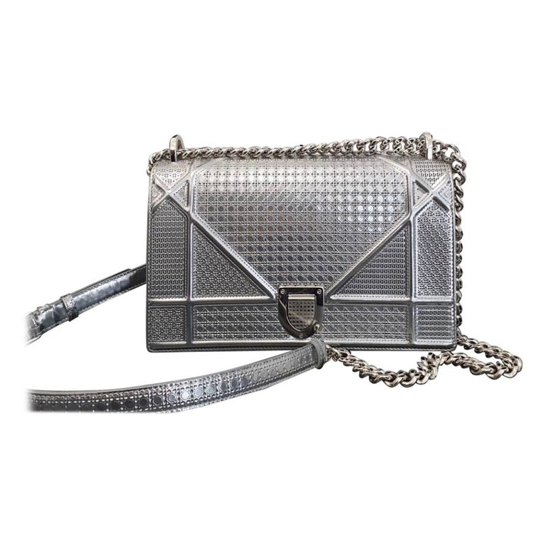 Dior Diorama Silver Calfskin Medium Bag For Sale at 1stDibs | dior ...