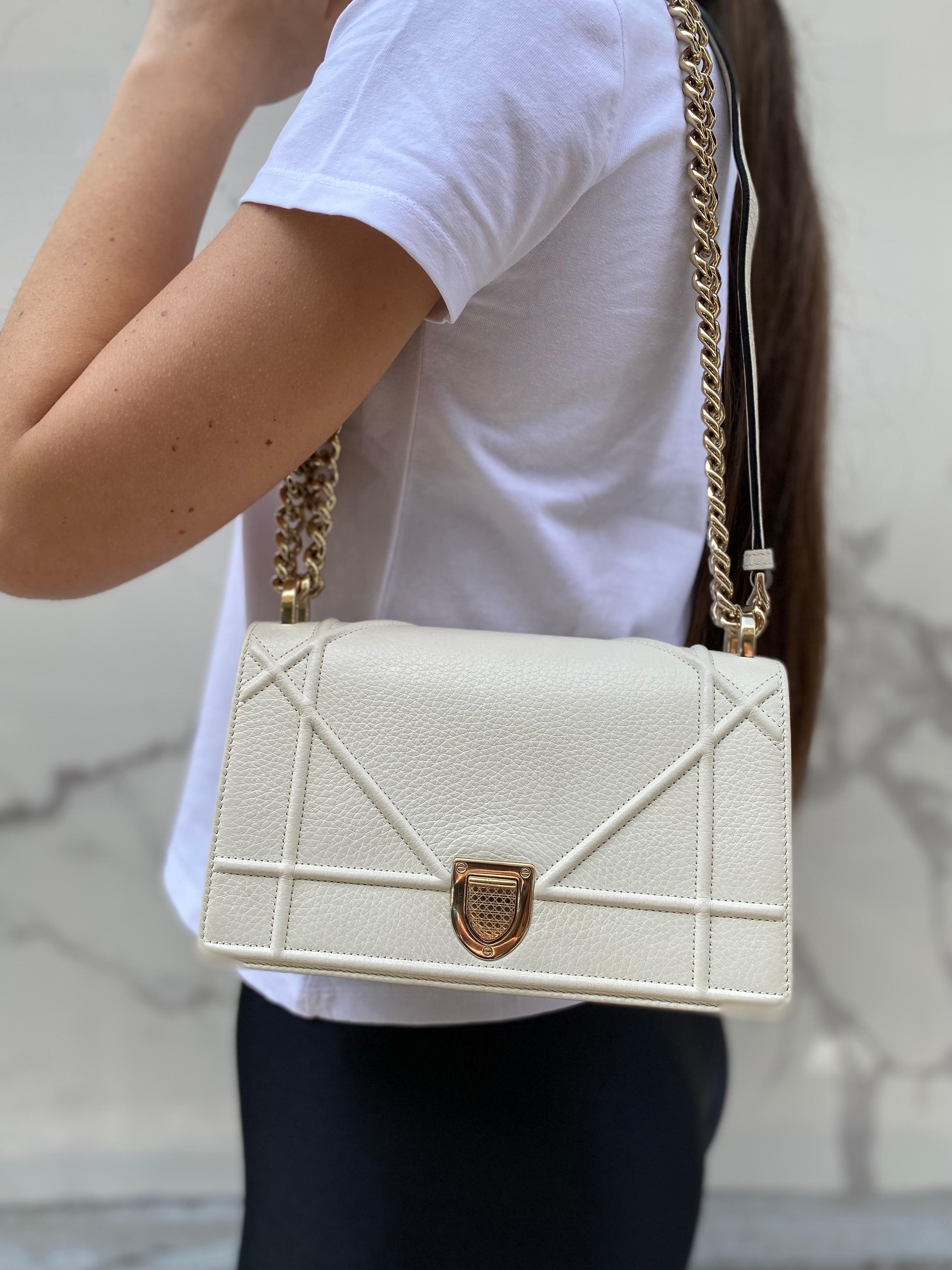 Women's Dior Diorama White Medium Size For Sale