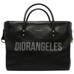 Dior Diorangeles Black Studded Leather Tote Bag