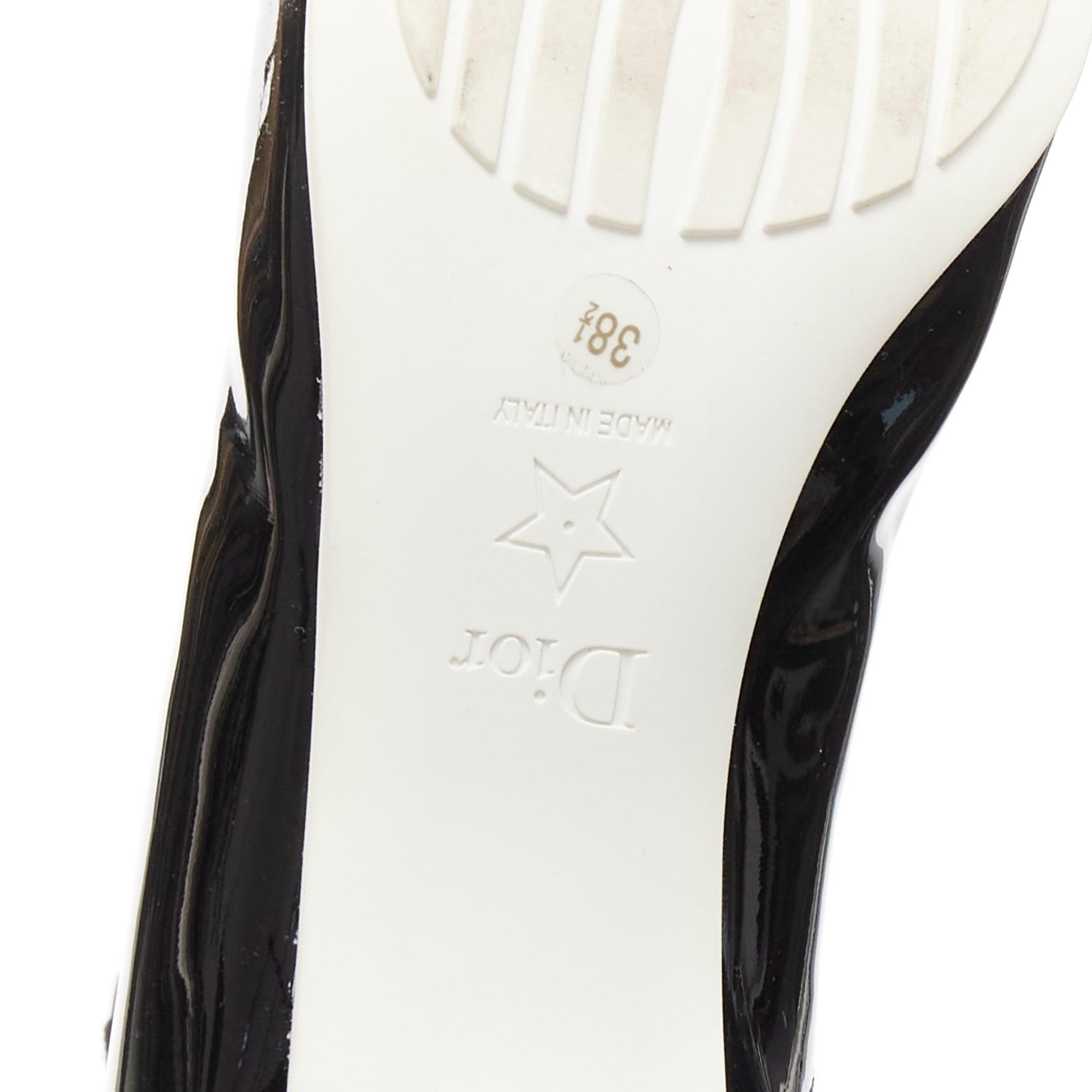 DIOR Diorarty silver star lucite heel black patent ballerina kitten heels EU38.5 For Sale 7