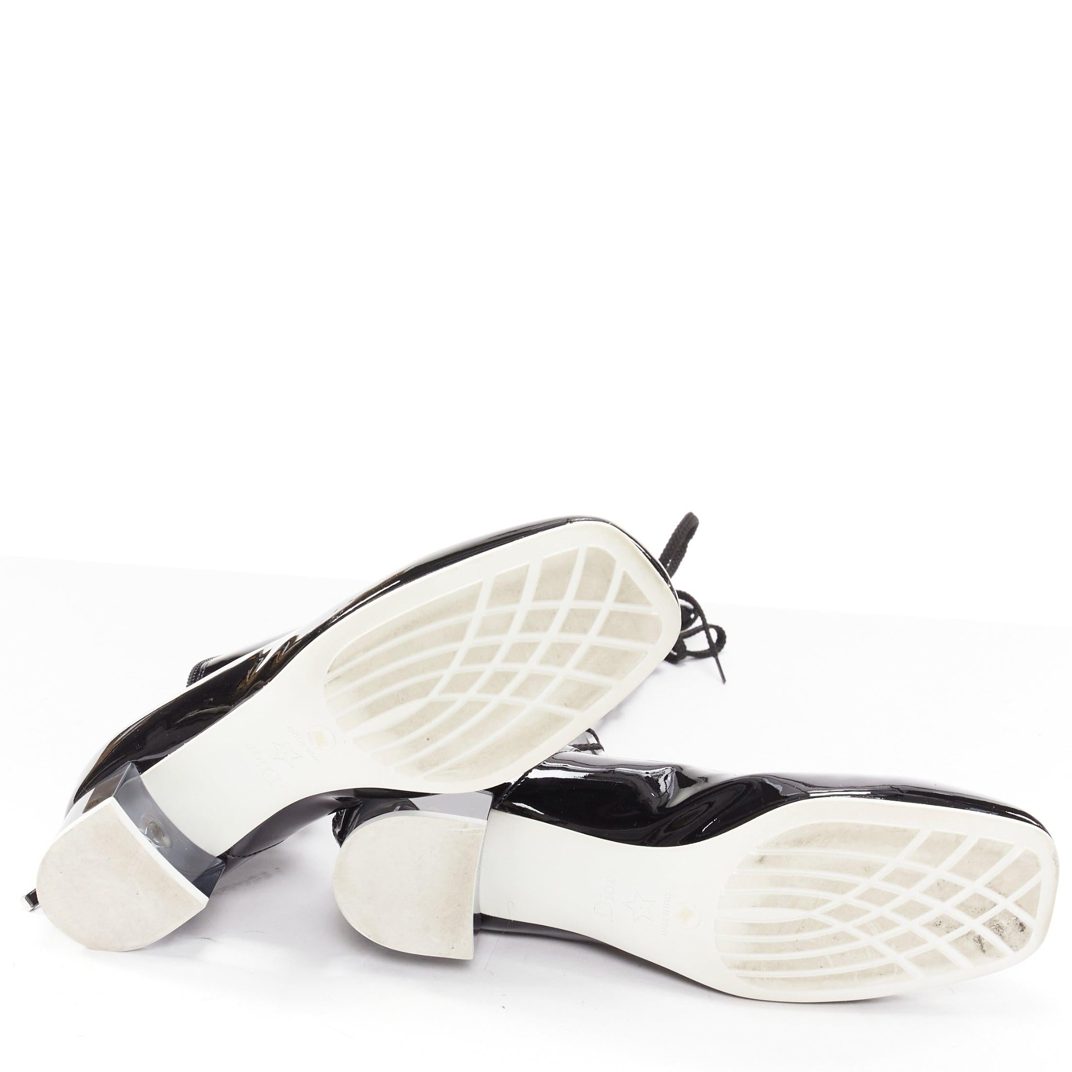 DIOR Diorarty silver star lucite heel black patent ballerina kitten heels EU38.5 For Sale 7