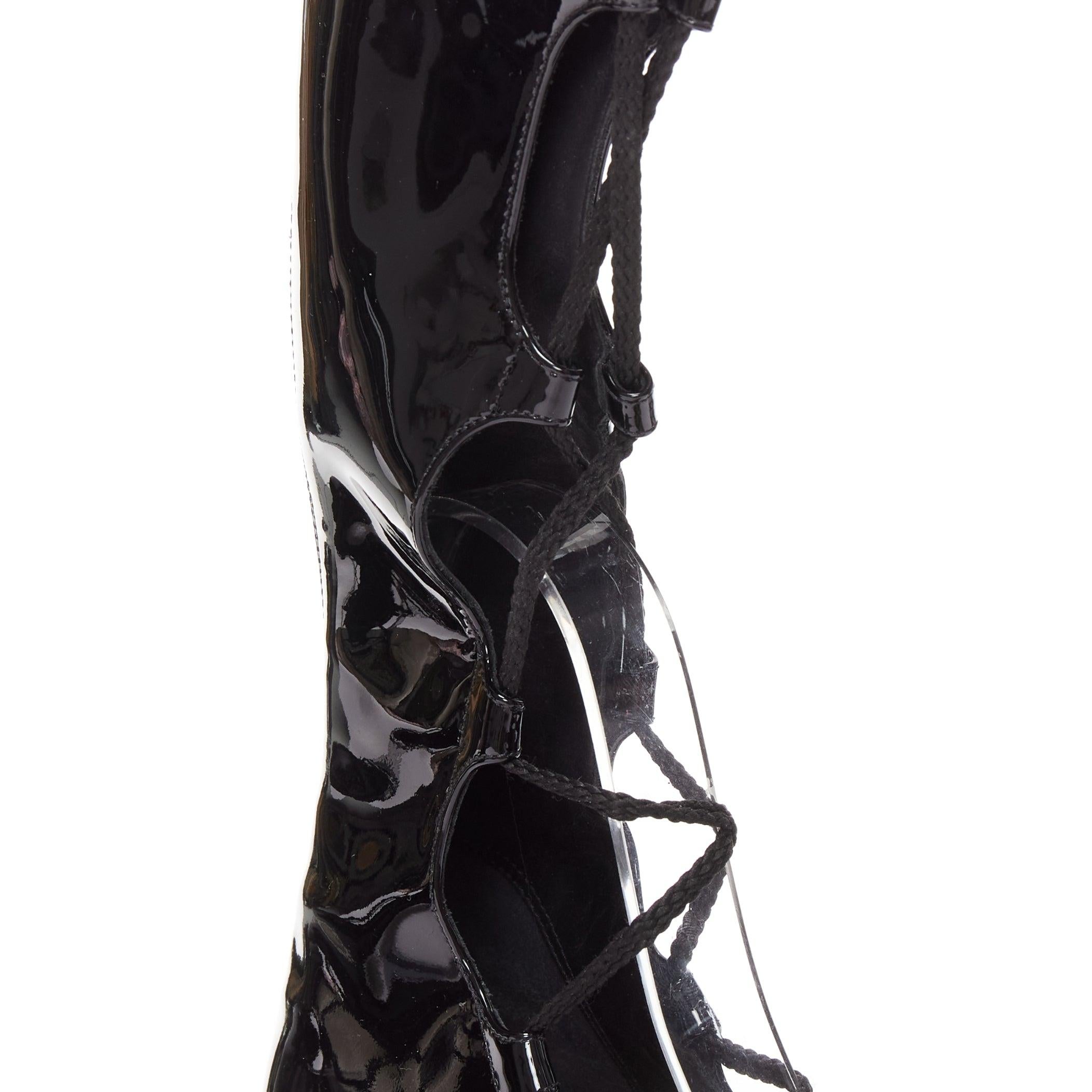 DIOR Diorarty silver star lucite heel black patent ballerina kitten heels EU38.5 For Sale 4