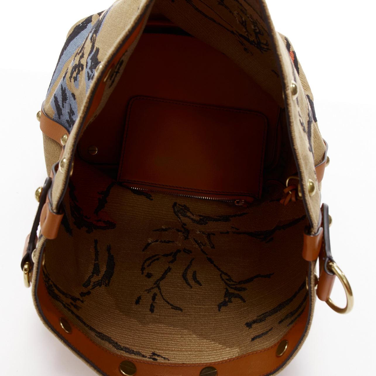DIOR DiorAvenue Sauvage Special Edition brown logo canvas embroidery hobo bag 3