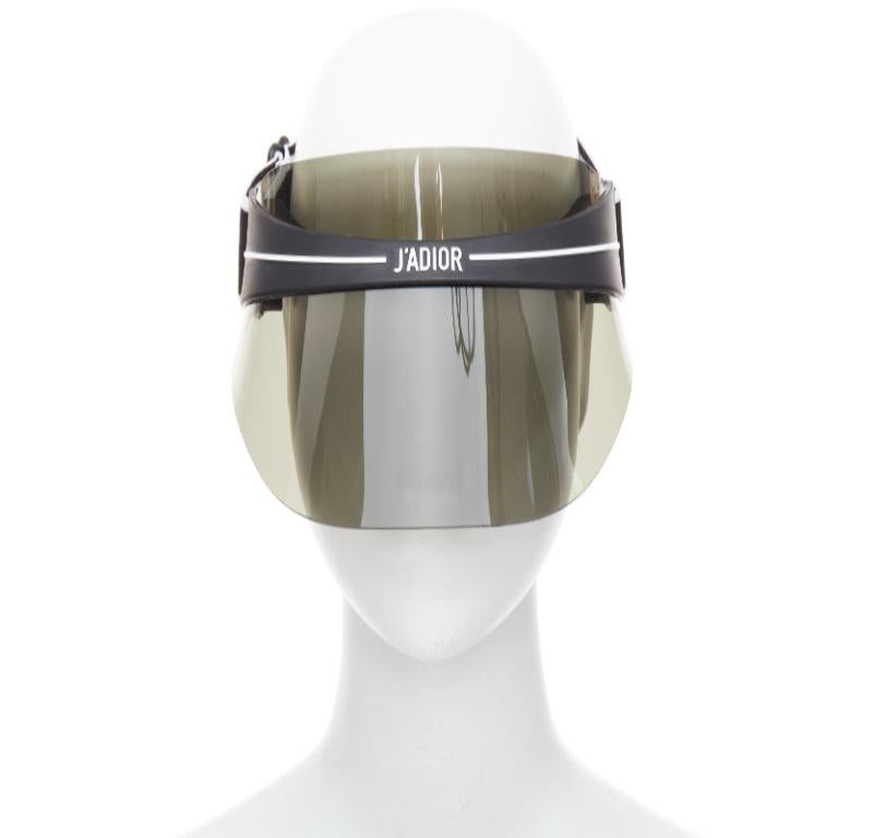 Nero DIOR Diorclub1 cappello da sole con visiera con logo J'adior nero grigio in vendita