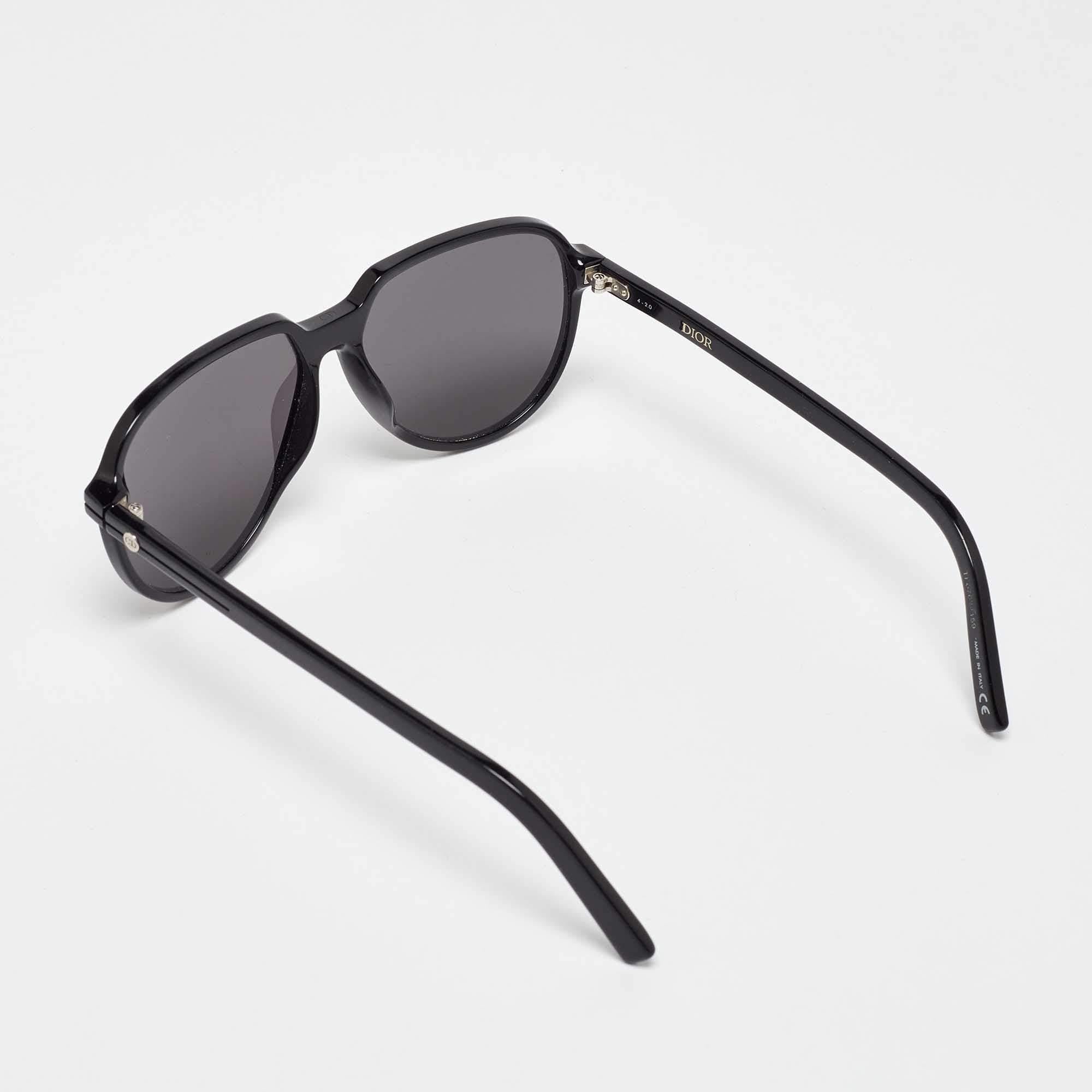 Dior DiorEssential AI 10A0 Black Aviator Sunglasses In Good Condition In Dubai, Al Qouz 2