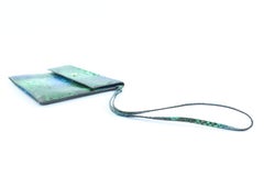 Dior Diorific Clutch 4dr1205 Green Python Skin Leather Wristlet