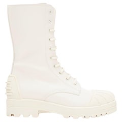 Used DIOR Dioriron cream CD logo back rubber cap combat boots EU38