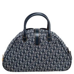 Dior Diorissimo Canvas and Leather Double Saddle Bowler Bag
