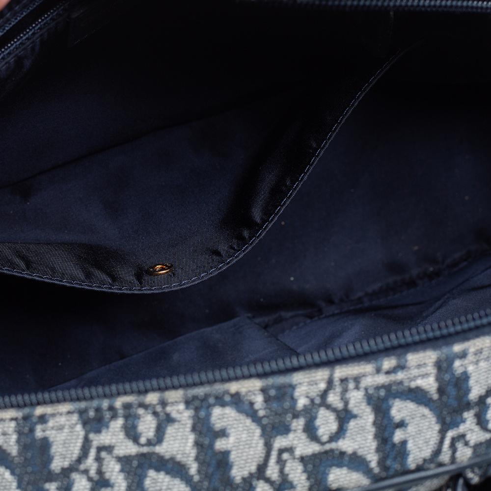 Dior Diorissimo Canvas and Leather Double Saddle Bowler Bag In Good Condition In Dubai, Al Qouz 2