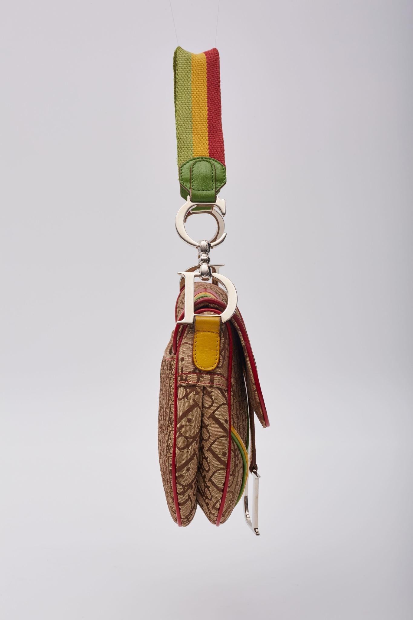 Dior Diorissimo Monogram Beige Rasta Saddle Bag 1