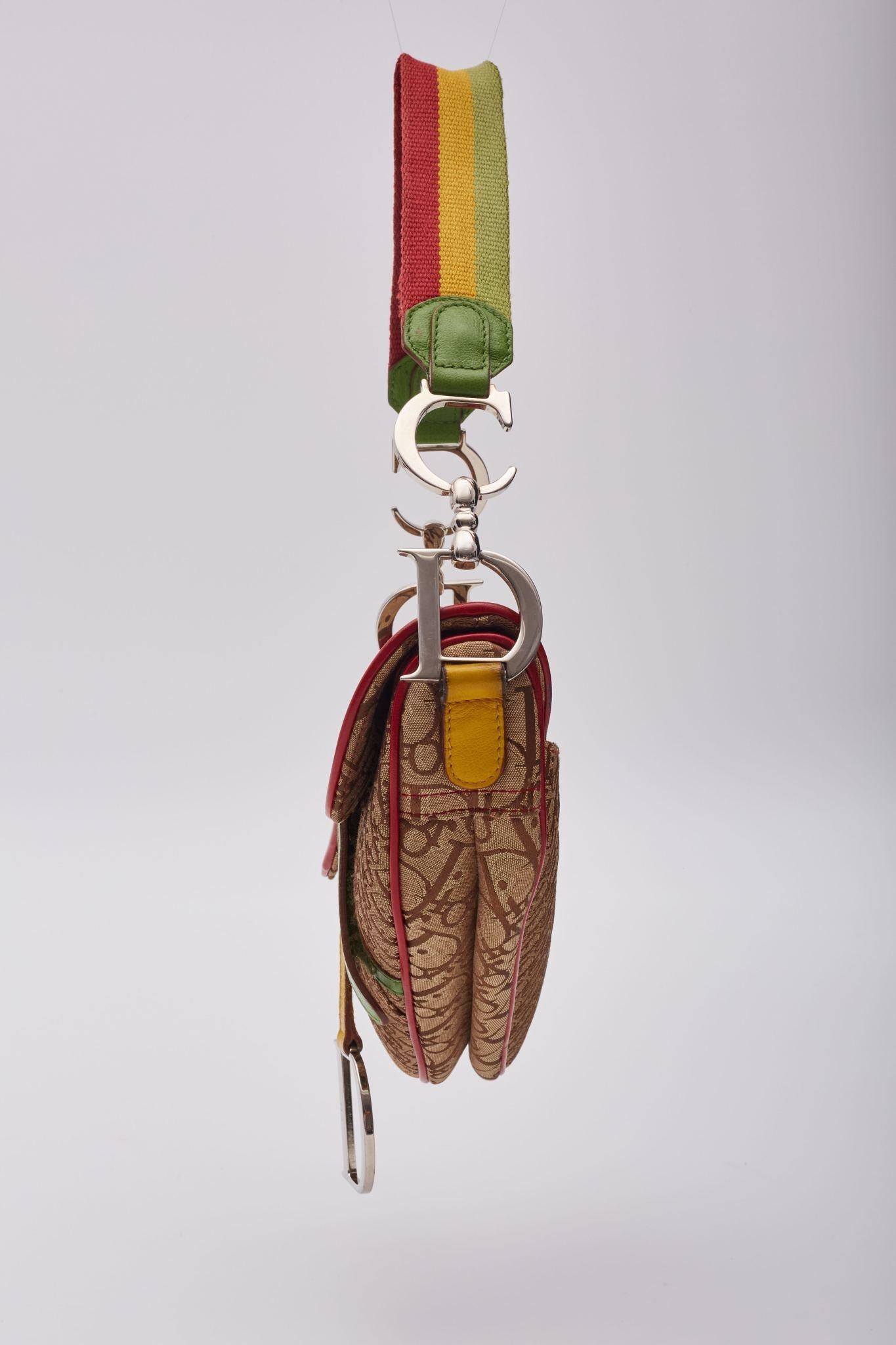 Dior Diorissimo Monogram Beige Rasta Saddle Bag 2