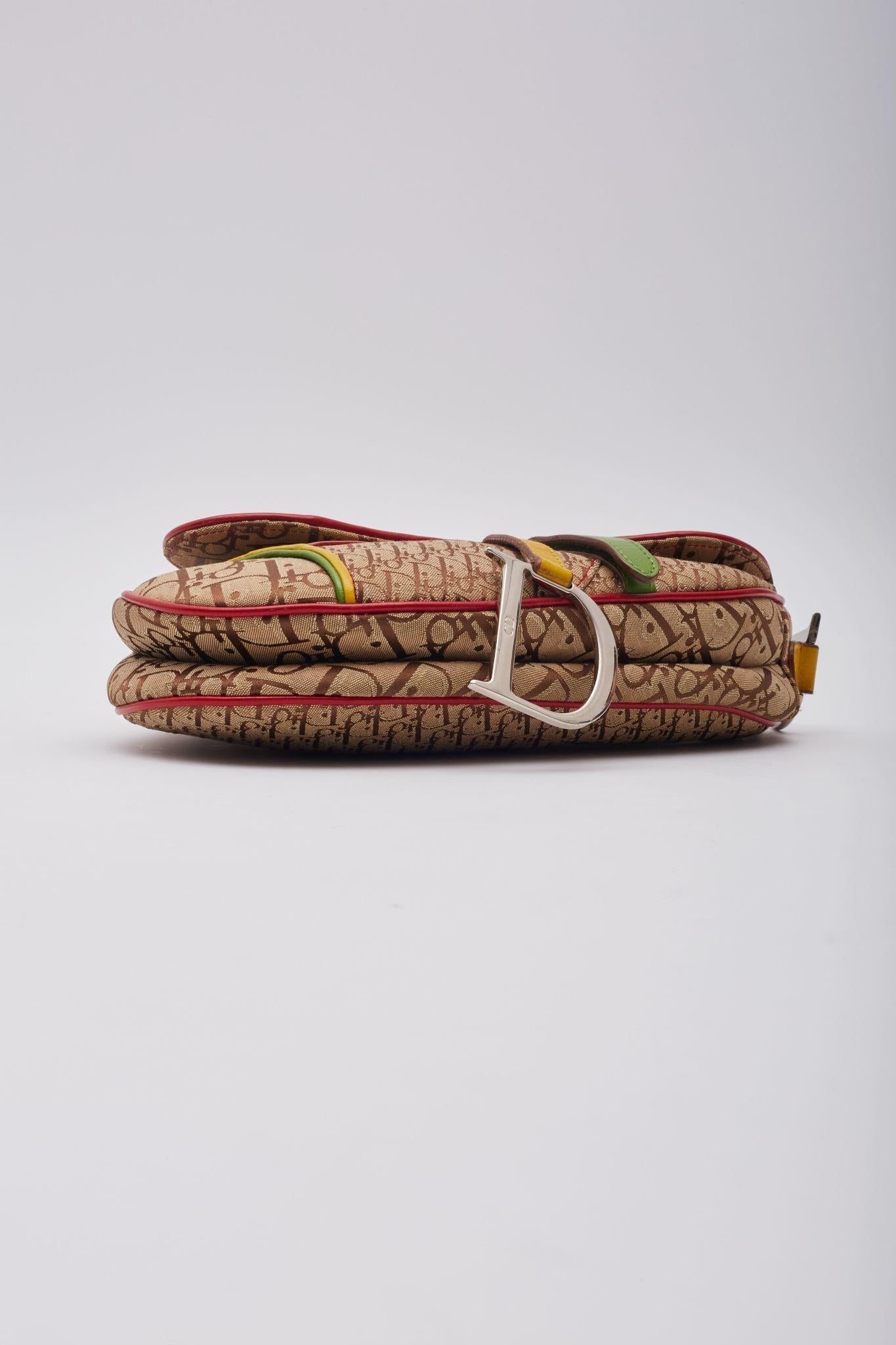 Dior Diorissimo Monogram Beige Rasta Saddle Bag 3
