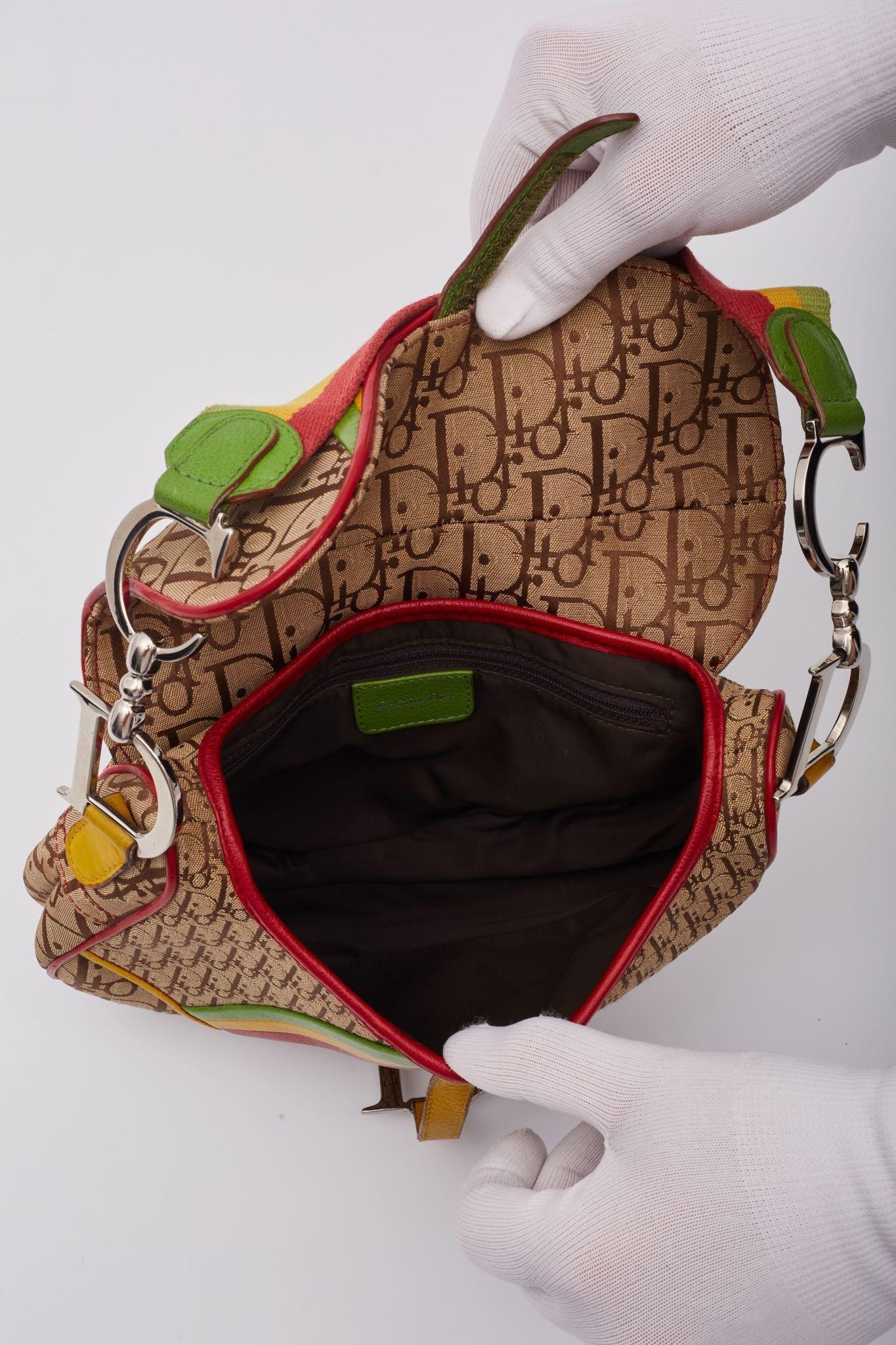 Dior Diorissimo Monogram Beige Rasta Saddle Bag 5