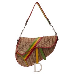 Dior Diorissimo Monogram Beige Rasta Saddle Bag