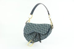 Dior Diorissimo Oblique Saddle Flap 20cdz1012 Blue Canvas Shoulder Bag