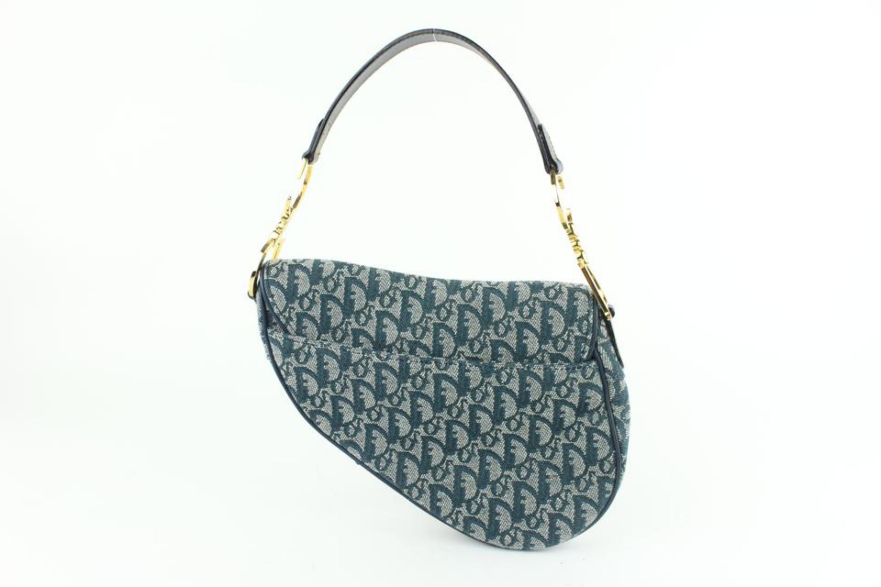 Dior Diorissimo Oblique Saddle Flap 20cdz1012 Blue Canvas Shoulder Bag For Sale 1