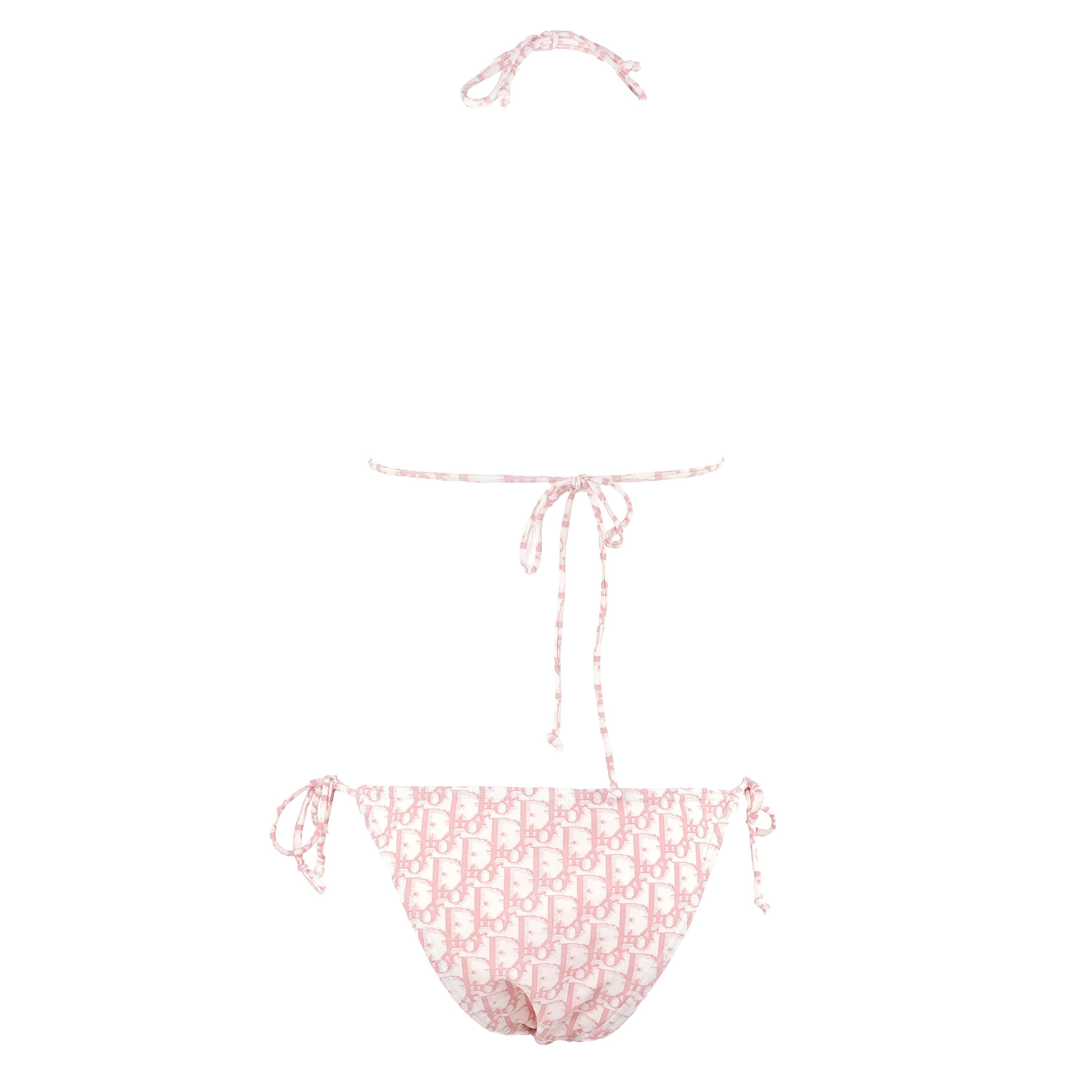 Dior Diorissimo pink monogram bikini In Excellent Condition For Sale In Bressanone, Trentino-Alto Adige