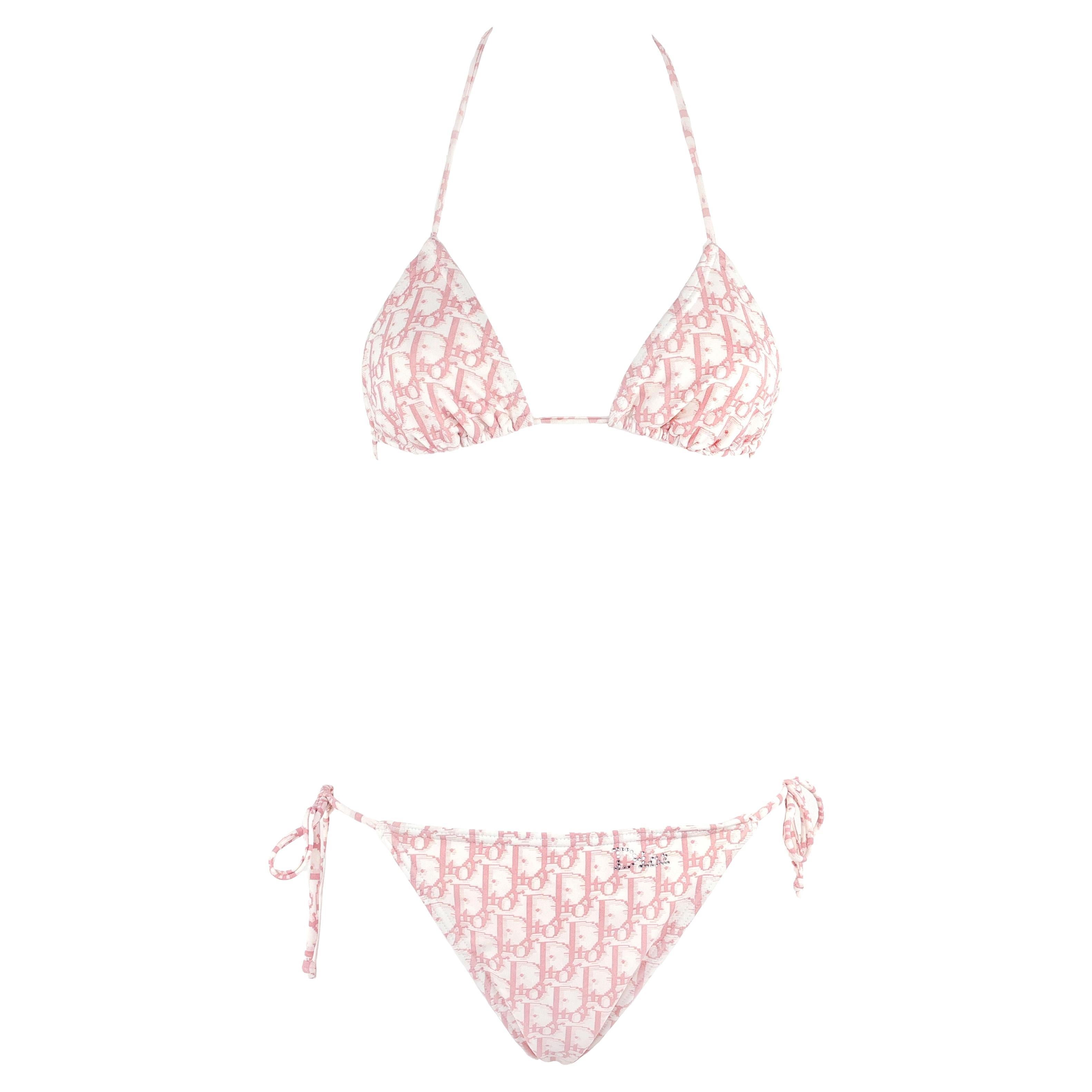 Dior Diorissimo pink monogram bikini For Sale