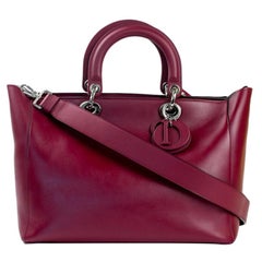DIOR Diorissimo Shoulder bag in Burgundy Leather