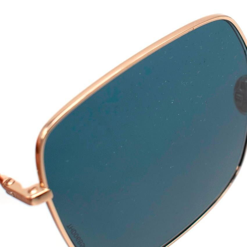 Dior DiorStellaire Square Gold-Tone Metal Sunglasses For Sale 2