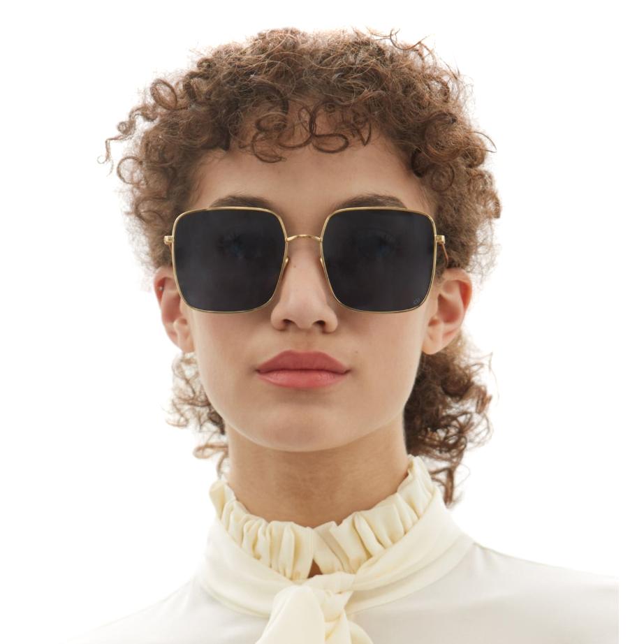 Dior DiorStellaire Square Gold-Tone Metal Sunglasses For Sale