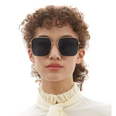 Dior DiorStellaire Square Gold-Tone Metal Sunglasses