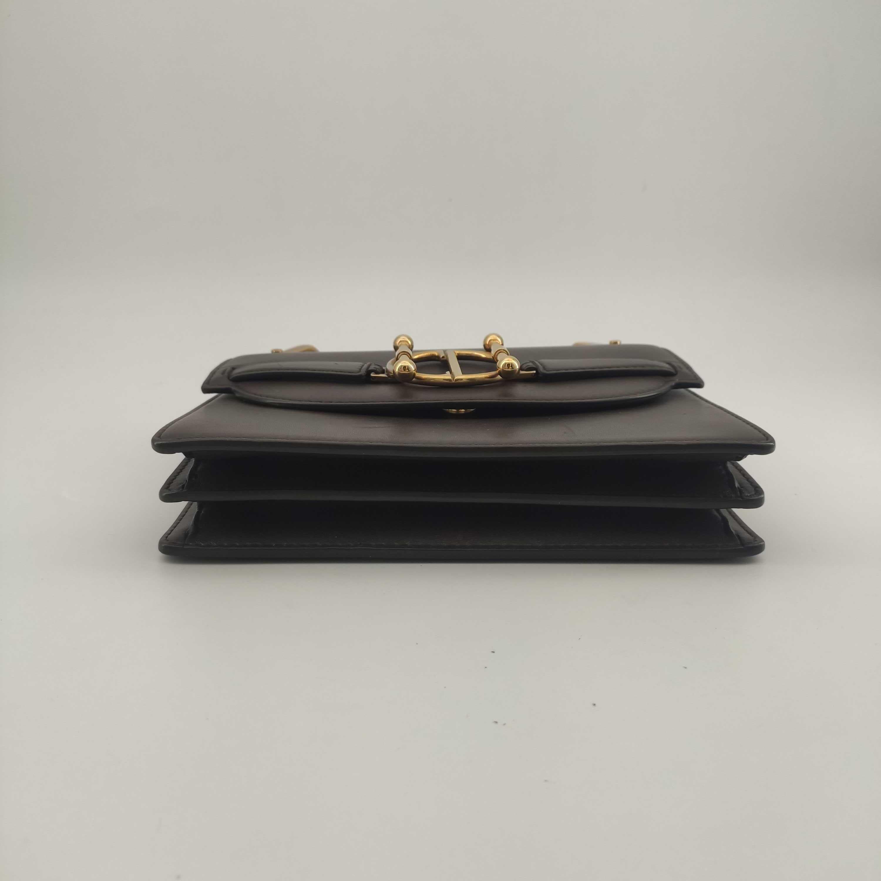 Black DIOR Direction Shoulder bag in Brown Leather